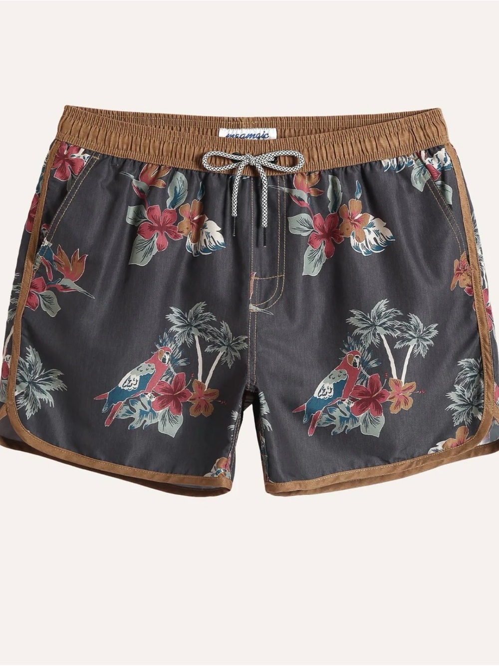 Maamgic Men's Tropical Print Swim Trunks size medium